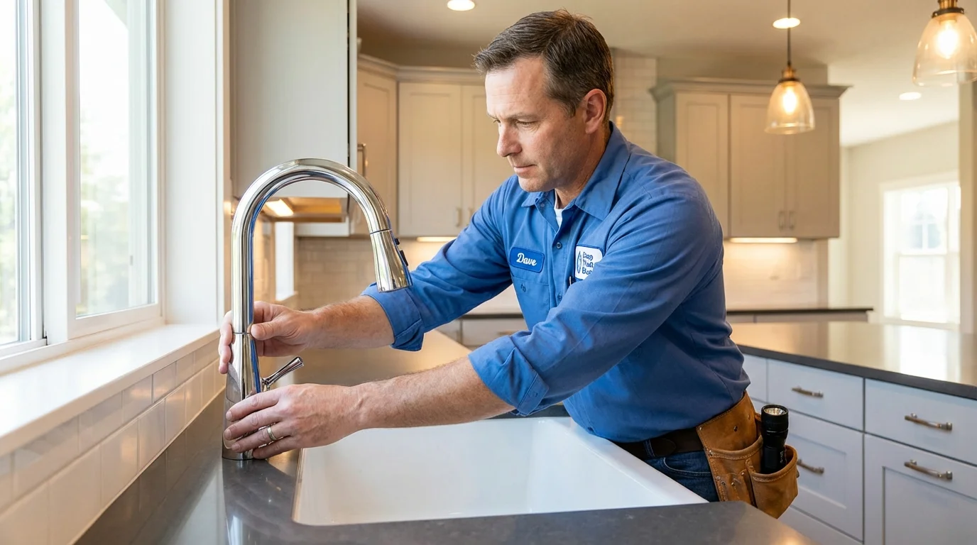 Kitchen faucet installation by Johns Plumbing LLC in Waunakee