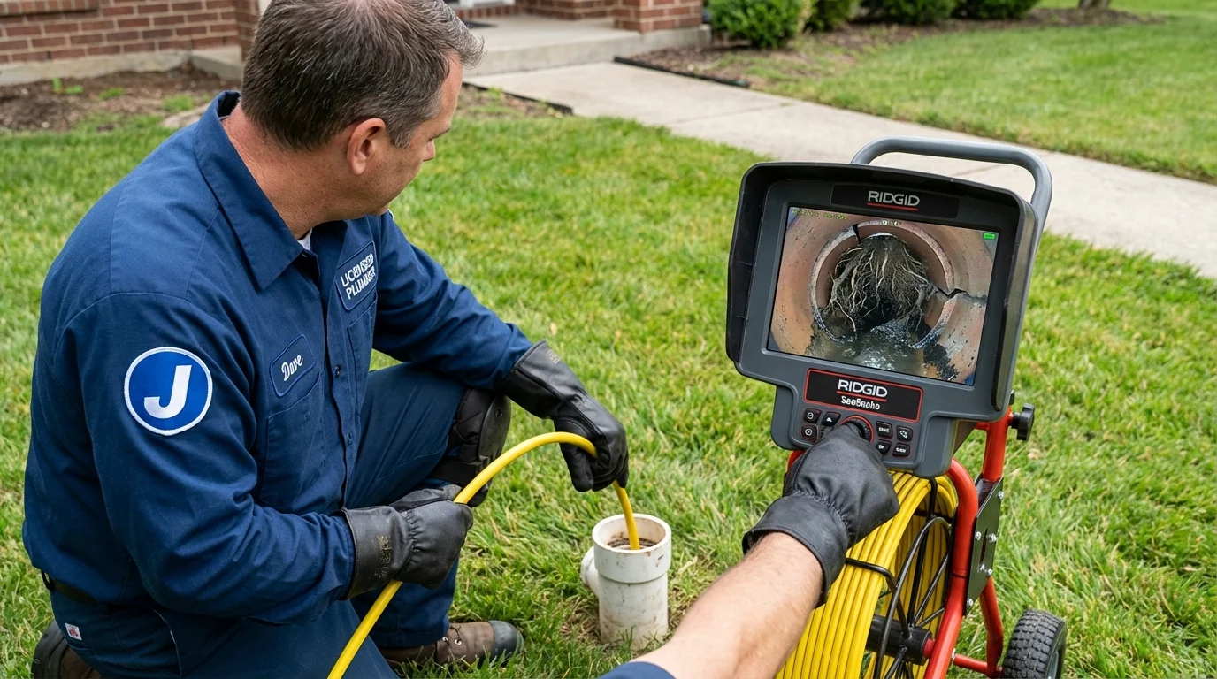 Sewer camera inspection being performed by Johns Plumbing LLC in Waunakee